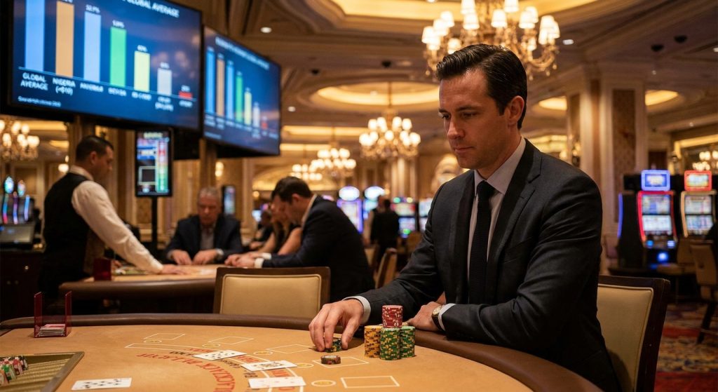 average monthly gambling spend globally